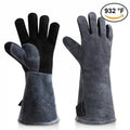 OZERO 932Â°F Heat Resistant Mig/Stick Welding Gloves Cowhide Leather - Long Sleeve and Insulated Lining Barbecue Glove