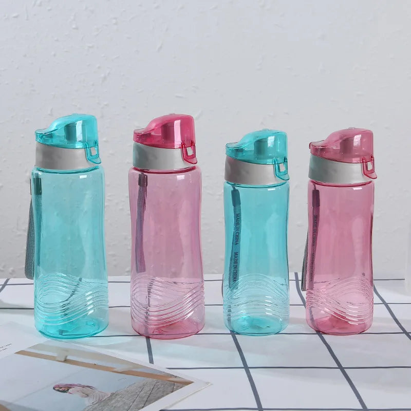 Whole Sale Bpa Free Plastic Water with Straw Outdoor Sport Easy Carrying Water Bottles Plastic