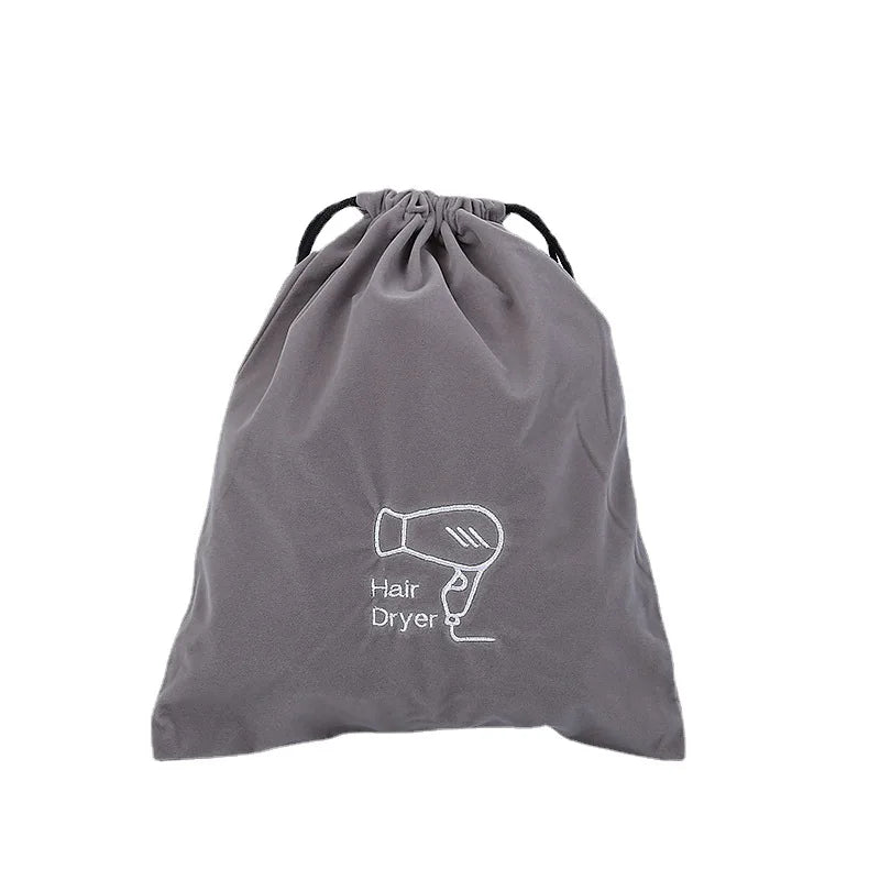 Custom Logo Embroidery Large Velvet Promotion Draw String Laundry Dust Wig Hair Dryer Bag Eco Shoe Wine Big Drawstring Pouch