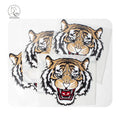 YunShang tiger Animal Custom Gradient Color Flocking/velvet Iron on Heat Transfer
