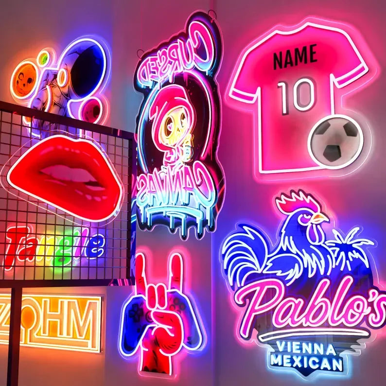 Custom Acrylic Luminous Led Lighting Neon Sign for Home Bedroom Wedding Party Mall Hotel Bar Theme Park Birthday Decoration