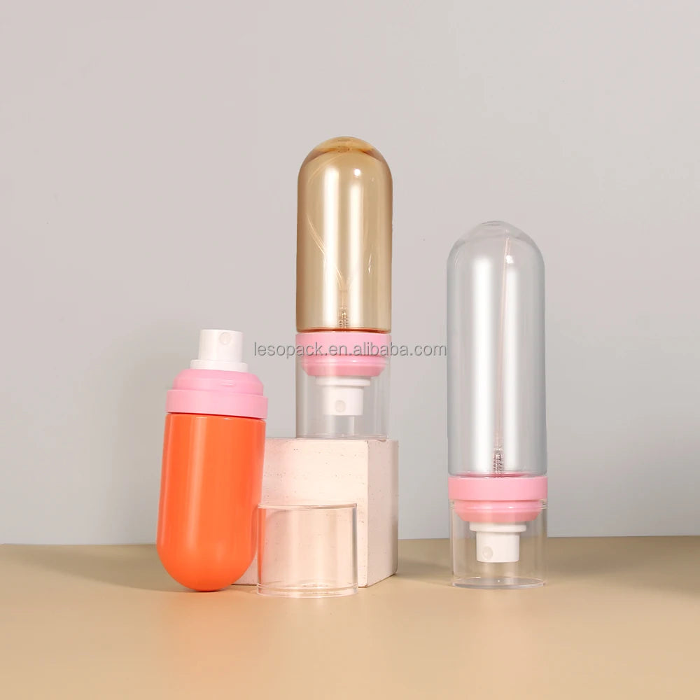 Custom 60/80/100ml Upside Down Empty Plastic Spray Bottle Transparent Portable Fine Mist Liquid Bottle with Sprayer