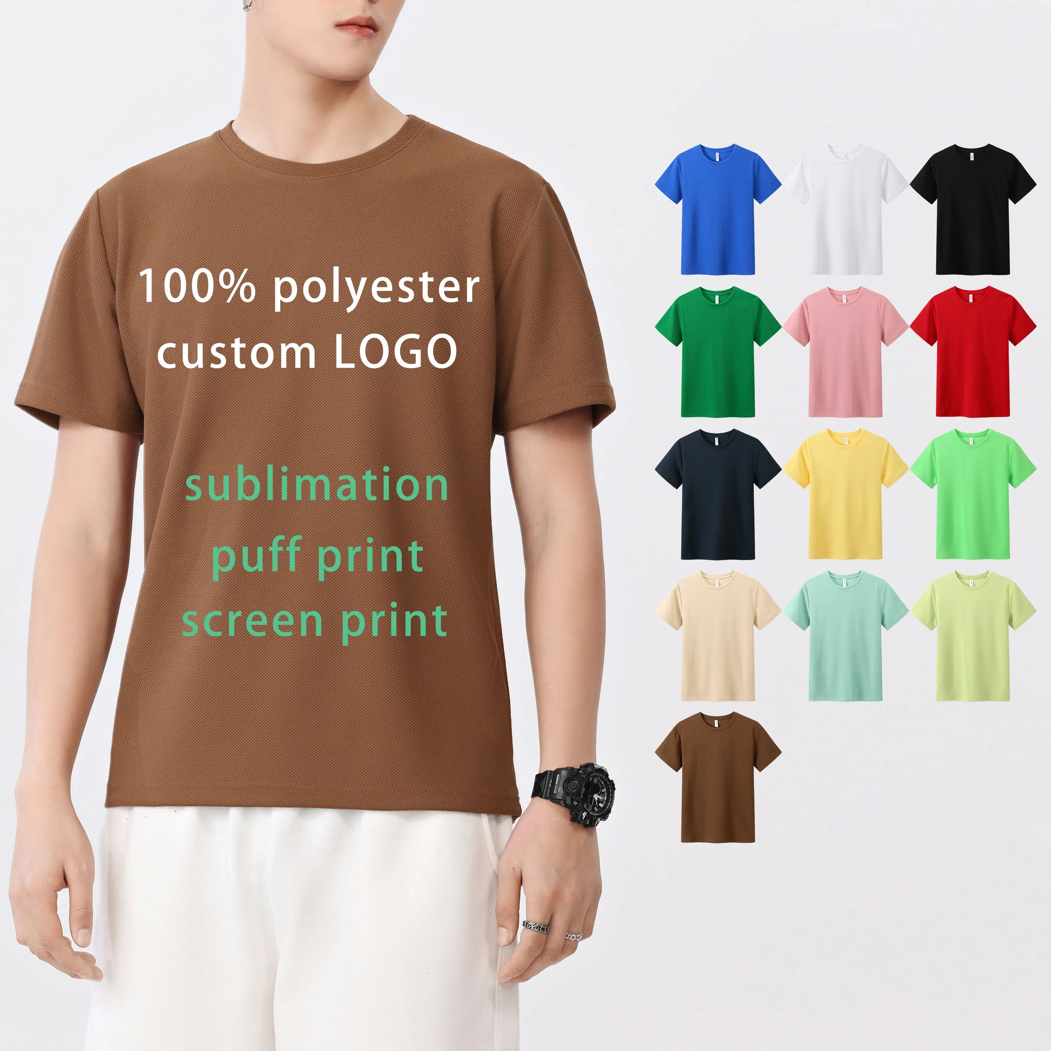 Sublimation Print Blank 100% Polyester Zhudi t Ahirt Sport Gym Heavyweight Quick Dry Custom logo Men's T-Shirts