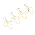 Ethnic Jewelry African Map Earring Cultural Symbol Gold Stainless Steel Adinkra Gye Nyame Earring