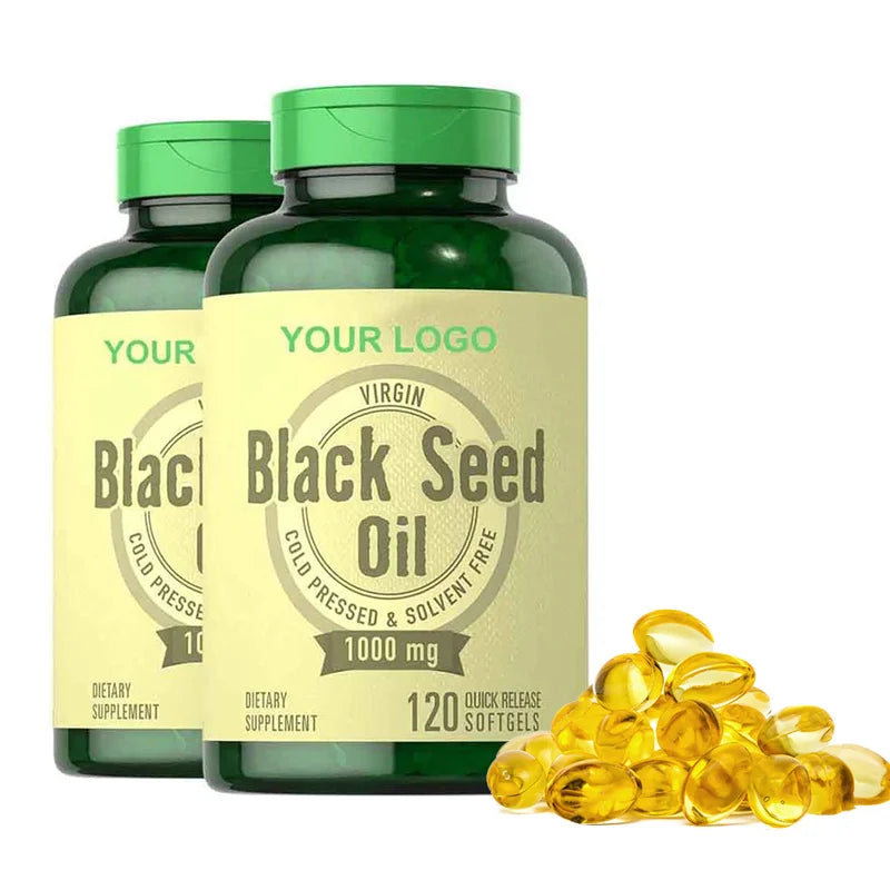 2025 Private Label Hot Selling Black Seed Oil Softgel Capsules Natural Supplemental Food Hair Care Product