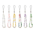 Simple Handmade Beaded Cell Phone Chain Snowflake Crystal Natural Crushed Stone Women Mobile Phone Lanyard