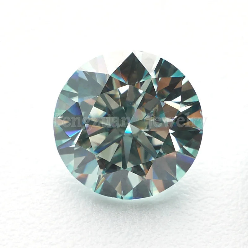 Wholesale 2ct Light Blue Brilliant Cut Moissanites 8mm Gemstones for Jewelry Making Lab Created 9mm GRA Stones for Rings
