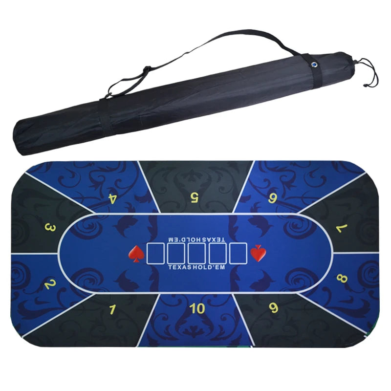 1.8 m Blue Gambling Accessories baccarat Casino Rectangle Poker Mat Texas Hold'em Table Cover  Poker Table Cloth Poker Cloth