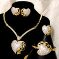 Bridal Jewelry Set Fashion 2021 Jewellery Dubai Women Bracelets Heavy Sets Gold Brass Opp Bag CLASSIC Flower Zircon Copper GDTC