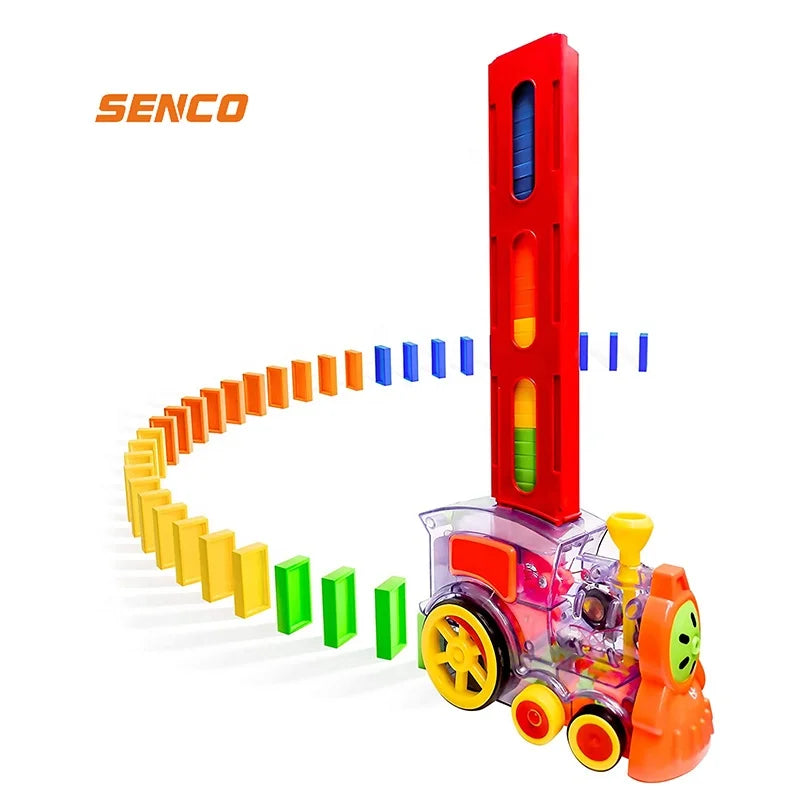Senco Montessori Automatic Laying Domino Train Blocks Toys Electric Kids Toy Automatic Domino Train Dominos Set