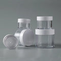 Wholesale Empty Transparent Cosmetic Face Cream Jars Thick Wall PS Plastic Wide Mouth Aluminum Sizes 10g 50g 80g for Body Butter