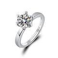 New  Six-claw Simulation Diamond Ring Classic Adjustable Big Shiny Dazzling Zircon Couple Open Rings Wedding Band For Women