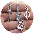 Notes Musical Instruments Charms Metal Antique Silver Plated Pendants Making Key Chain Accessories