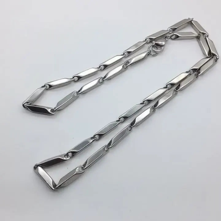 BINSHUO Wholesale Custom Stainless Steel Jewelry 2/3/4/5mm Diamond Shaped Titanium Steel Melon Seed Chain Necklace for Men Women