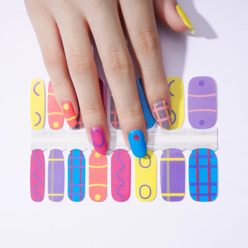Huizi Factory Wholesales New Design Nail Art Decoration Products Stickers Decals Nail Polish Stickers Wraps