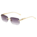Rimless square Sunglasses Colorful Men's and Women's Retro Leopard Head Metal Sunglasses Eyeglasses Wholesale
