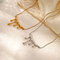 DAIHE Wholesale Minimalist Stainless Steel Irregular Women Personalized Design Luxury 18k Gold Plated Water Drop Necklace