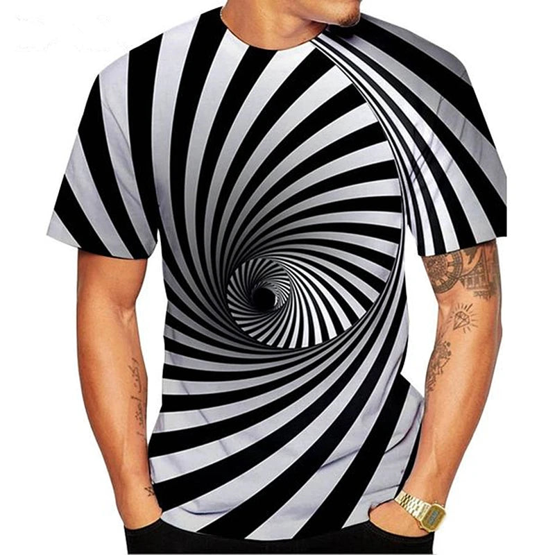 Men Women Short Sleeve T-Shirt Casual 3D Creative Print Crewneck Graphic Tees