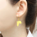 Hypoallergenic Gold Africa Map Earrings for Women Waterproof Fashion Stainless Steel African Map Dangle Hook Earrings Wholesale