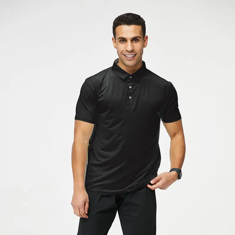 Wholesale Custom Embroidered Quick-dry logo Printed Pattern Soft Ice Silk Fiber Blank Multi-color Short-sleeved Formal Men's