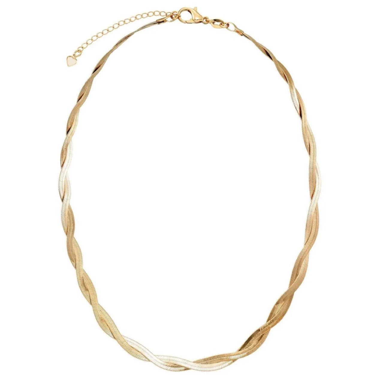 Trendy Twisted Chain PVD 18K Gold Stainless Steel Herringbone Snake Chain Necklace for Women