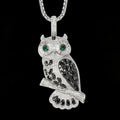Animal Jewelry Designs Hip Hop Iced Out Daily Wear Zircon Stones 925 Sterling Silver Night Owl Charms Pendant for Fashion Show