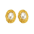 Women Vintage 316l Stainless Steel Irregular Pearl 18k Gold Plating Stud Earrings