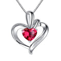 DDC49 925 Sterling Silver Ruby Stone New Heart Love Pendant for Necklace Women  Bijoux