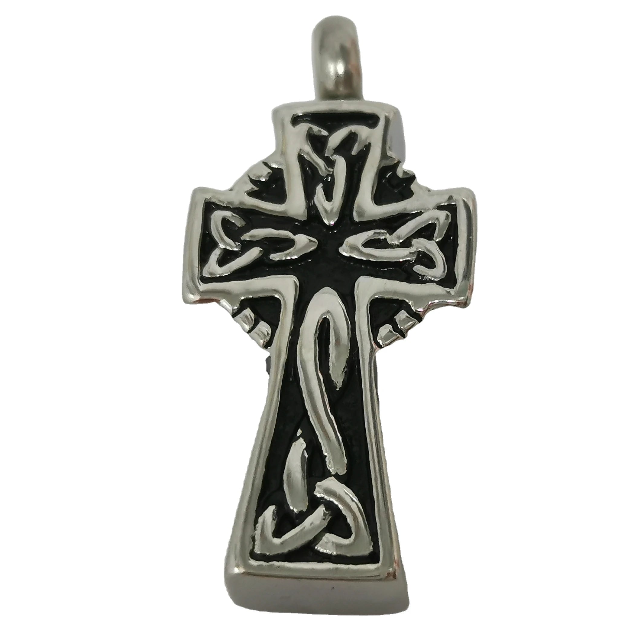 Celtic Cross Cremation Ash Keepsake Memorial Ash Cross Urn Stainless Steel Claddagh Pendant Holder Necklace Celtic Infinity love