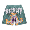 Men's High Street Style Double Layer Summer Beach Shorts 100% Polyester Eco-Friendly Breathable Mid Waist Five-Point Printed