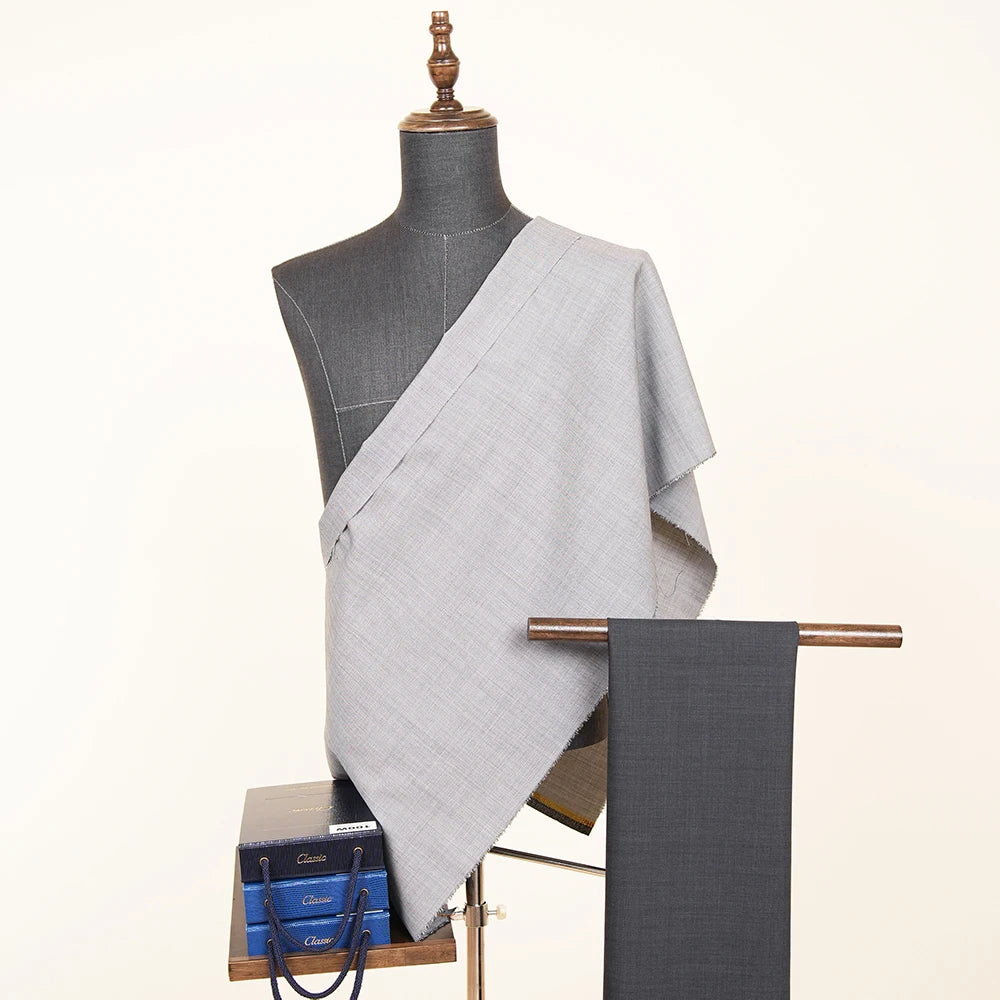 Italian 50%W 50%P Wool Polyester Blend Suiting Fabric Woven Technique for Men's Jackets and Garments for Boys