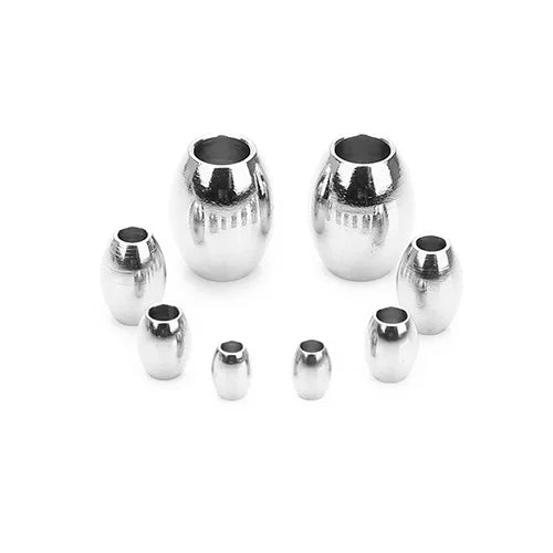 Metal Oval DIY Jewellery Accessories Design Ball with Big Hole Stainless Steel Spacer Oval Beads for Jewelry Bracelet Making