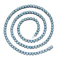 New Design Xingyue Fine Jewelry S925 Sterling Silver Tennis Necklace Blue Green Moissanite Gemstone with Diamond Chain Type