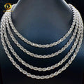 Moissanite Hip Hop Jewelry 6mm 925 Sterling Silver Rope Chain VVS Diamond Chain for Men&women