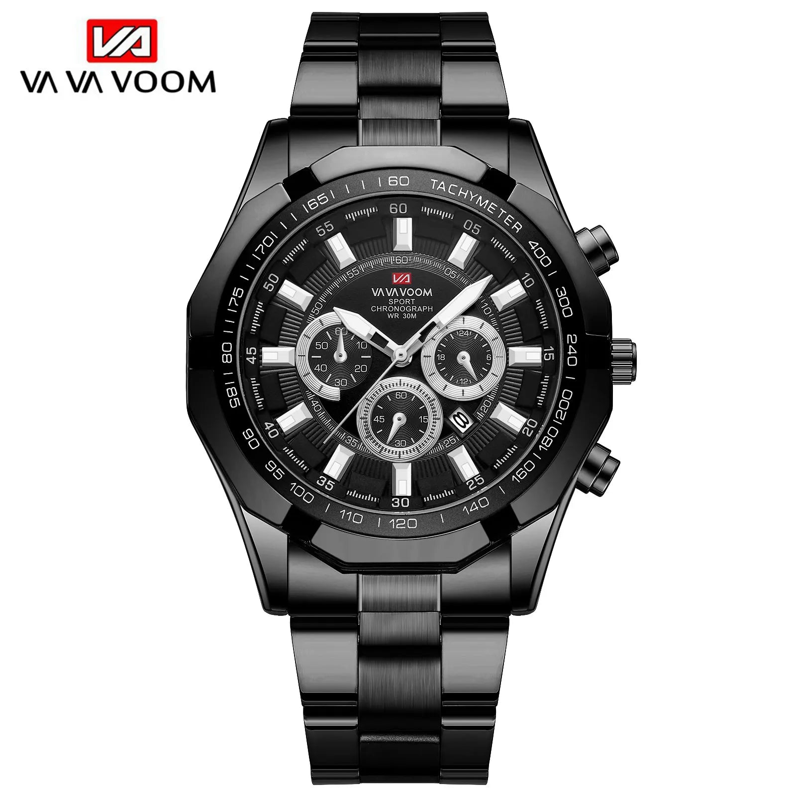 Low MOQ Male Analog Men Stylish Printed Luxury Waterproof Custom Wrist Brand Multi Functions Three Eyes Design Watch Dial Logo