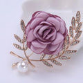 Trendy Fashion Fabric Flowers Brooch Pin Mother Pearl Jewelry Women Clothing Accessories