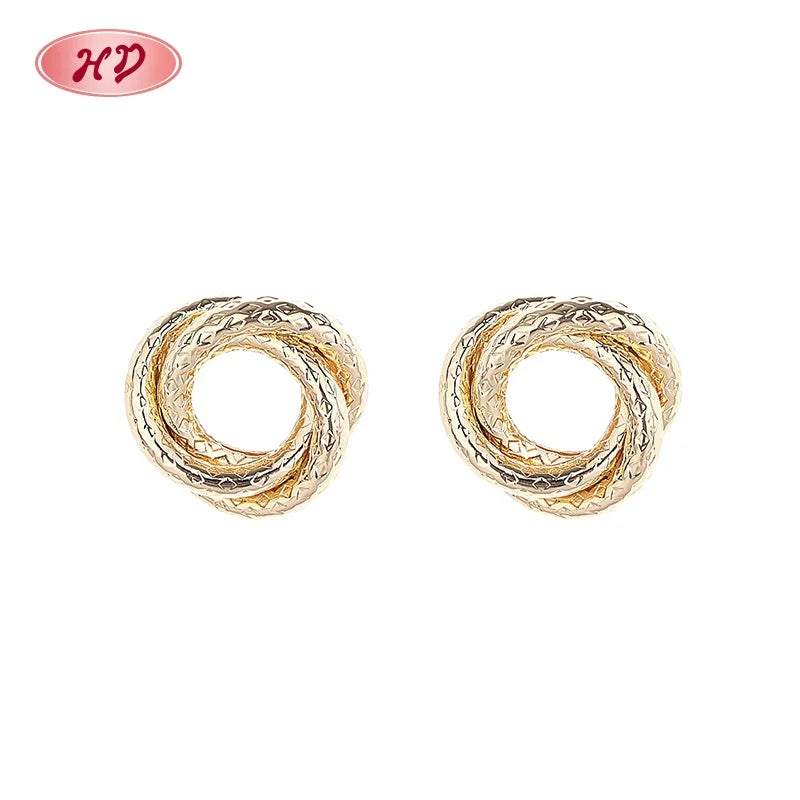 Bijouterie Joyeria Bisuterias Oro Copper Alloy 18K Gold Plated Women'S Stud 18K Gold Plated Wholesale Earrings Women
