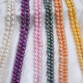 Zhuji Wholesale 10-11mm Big Size Colorful Freshwater Natural Rice Shape Pearl Stand Third Party Certified for Jewelry Making