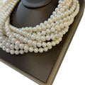 37 cm AA+ Good Quality High Luster  8 mm Near Round Nature Freshwater Pearl in Strandegg Shape