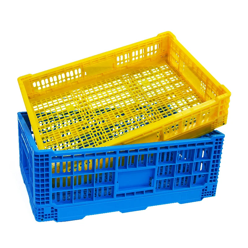 LEADLOONG Eco-friendly Folding Plastic Crates 40-60KG Capacity Customized Color-Collapsible Storage Box for Shopping Mall Use