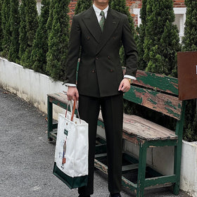 Best Quality Suits for Men Double Breasted Italian Classic Men's Suit Wide Lapel Suit Men Casual