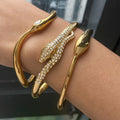 2025 New Styles High-End Non-Fading Luxury 18K Stainless Steel Snake for Woman Open Cuff Bangle