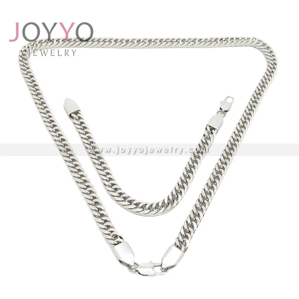Stainless Steel Chain Necklace for Man Viking Thor's Hammer Personalized Men Necklace Bracelet Jewelry Set