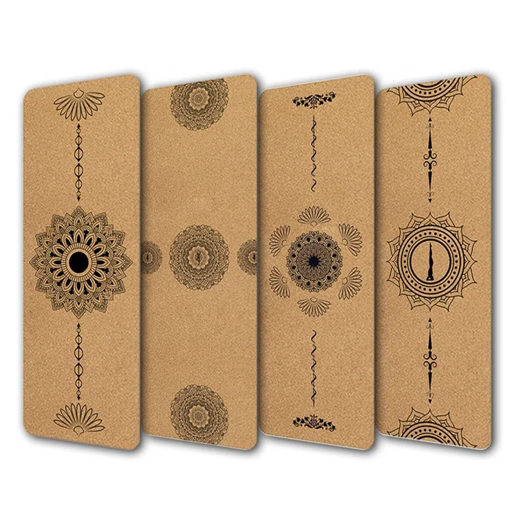 Custom Print Logo 100% Natural Rubber Cork Eco-Friendly Extra Thick Foldable TPE Yoga Mat