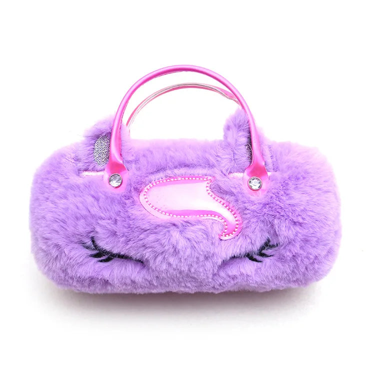 Unicorn Cute  Portable Children Plush Eyewear Woman 2022 New Cute Design Kids Eyeglass Custom Kids Sunglasses Case Matching Bag