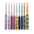 Colorful Polymer Clay Handle Crochet Hooks 2.5mm 6.5mm Soft Grip Aluminum Crochet Needles 9PCS Crochet Kit Art Sewing Knitting