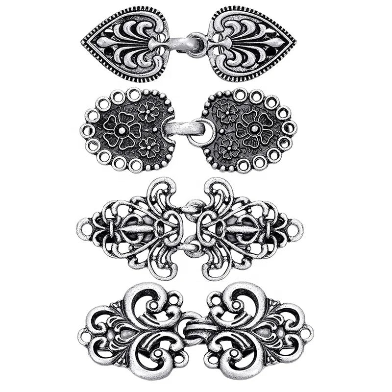 4 Pieces Vintage Sweater Swirl Clip Retro Cardigan Clip Shawl Collar Shirt Brooch Clips Sets for Women