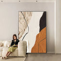 Wholesale Bright Style Framed Wall Art Abstract Modern Art Porcelain Painting for Living Room Bedroom Office Wall Decor Hotel