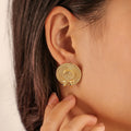 New Creative Ins Cute Bow Hat Women Jewelry Fashion Gold Plated Earrings