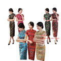 Ecowalson Traditional Chinese Dress Women's Satin  Summer Short Sleeve Cheongsam Qipao Mujere Vestido Flower